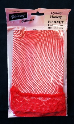 GL Fishnet Holdups Red