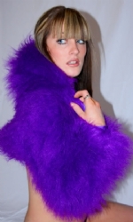 Fur Hood Shrug Purple