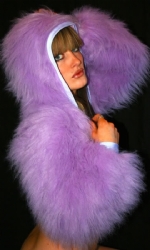 Fur Hood Shrug Lilac